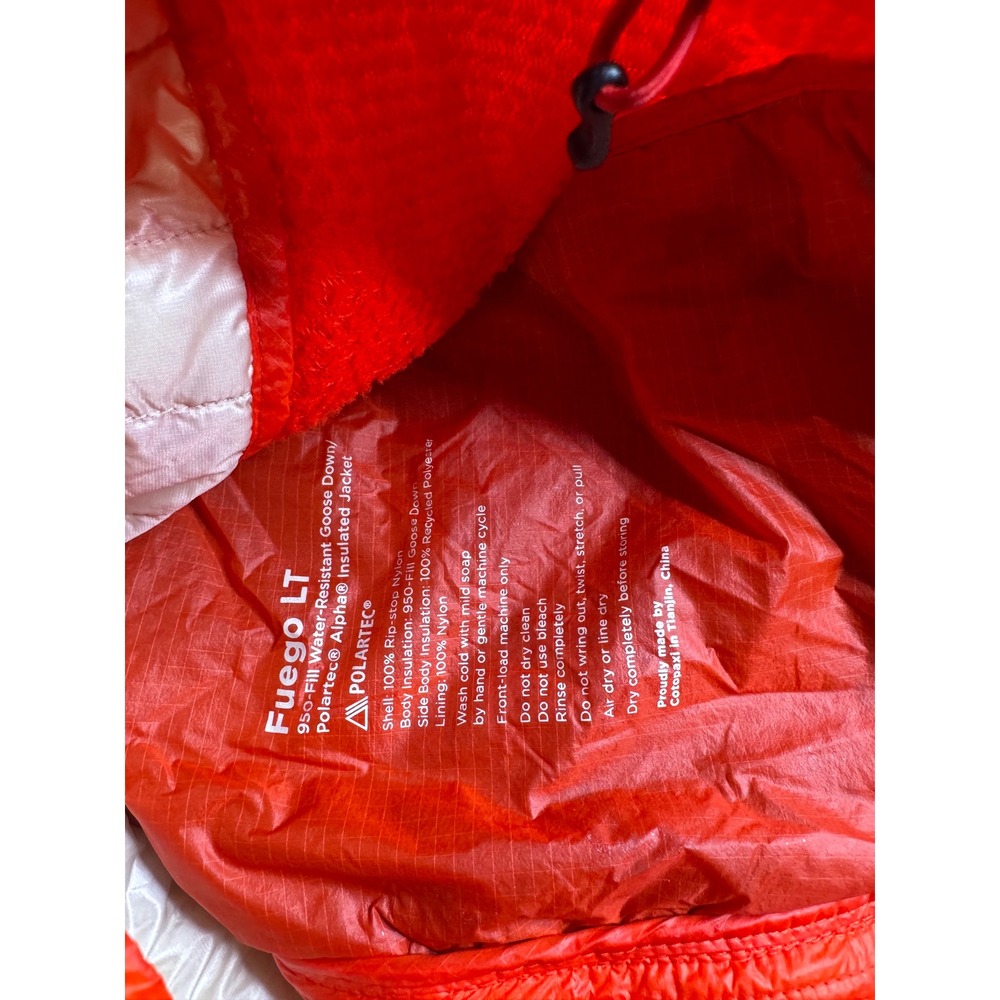 Cotopaxi Fuego LT 950-Fill Down Polartec Alpha Insulated Jacket Red Mens Medium - Picture 6 of 11